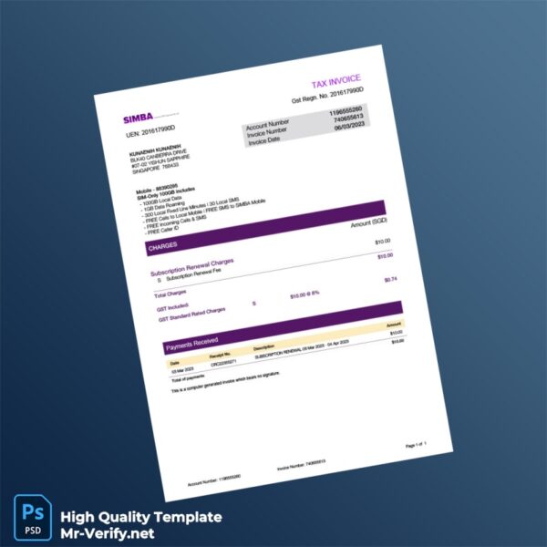 Singapore Invoice Template in Word and PDF formats Singapore Invoice Template in Word and PDF formats