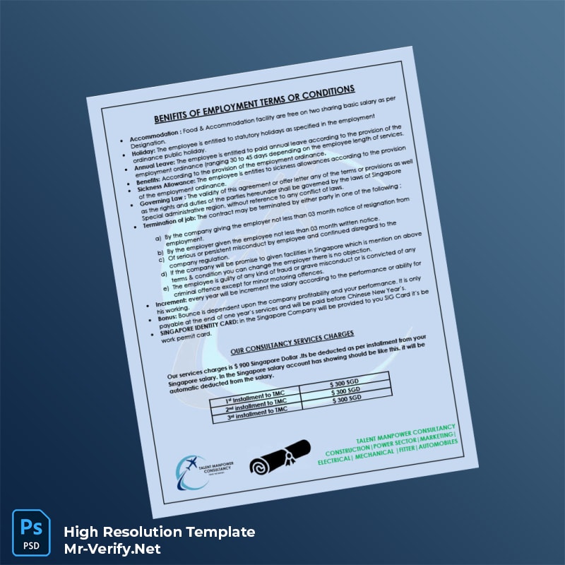 Editable Singapore Sin Herh Construction PTE Ltd Employment Verification Letter Word and Pdf Template 4 page Editable Singapore Sin Herh Construction PTE Ltd Employment Verification Letter Word and Pdf Template 4 page