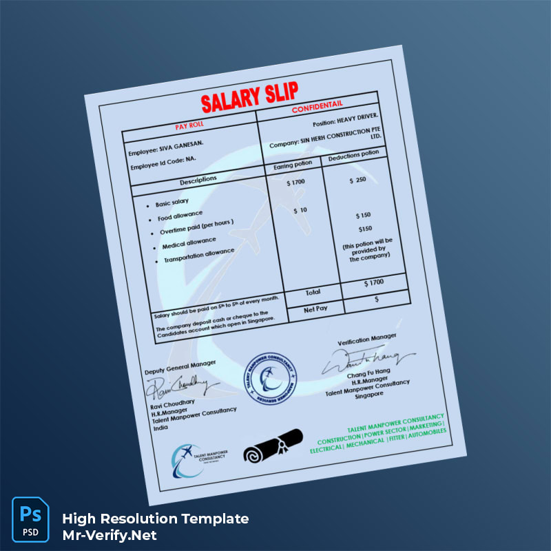 Editable Singapore Sin Herh Construction PTE Ltd Employment Verification Letter Word and Pdf Template 4 page Editable Singapore Sin Herh Construction PTE Ltd Employment Verification Letter Word and Pdf Template 4 page