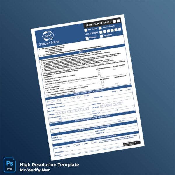 Editable South Africa IMM Registration Form Word and Pdf Template 4 page Editable South Africa IMM Registration Form Word and Pdf Template 4 page