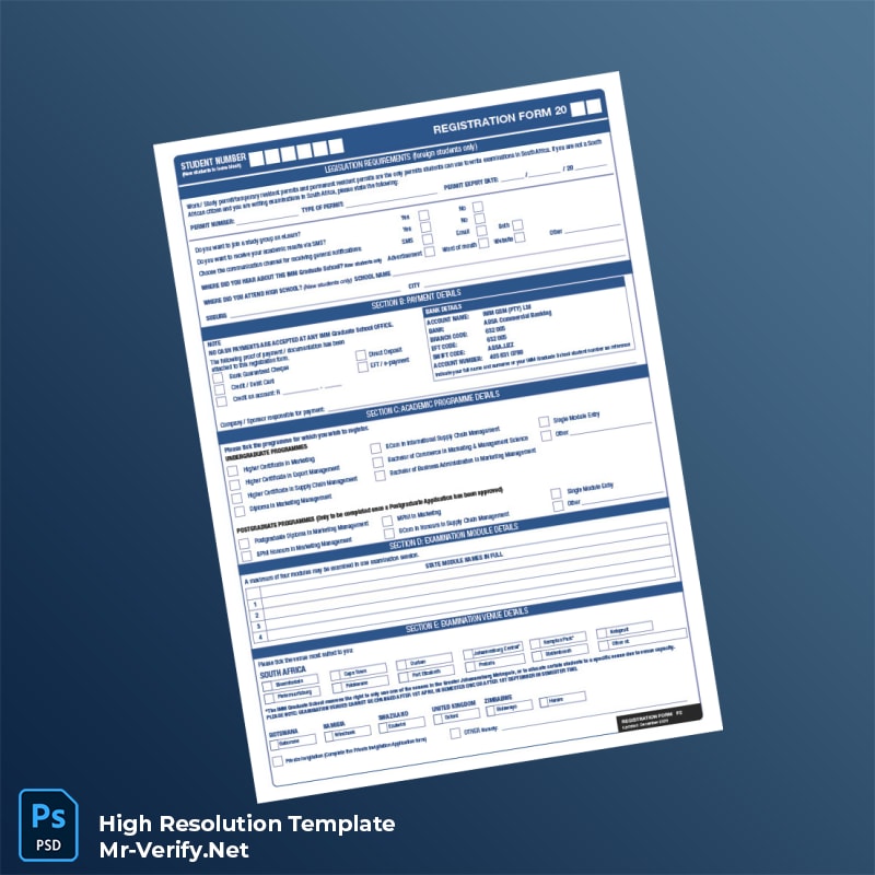 Editable South Africa IMM Registration Form Word and Pdf Template 4 page Editable South Africa IMM Registration Form Word and Pdf Template 4 page
