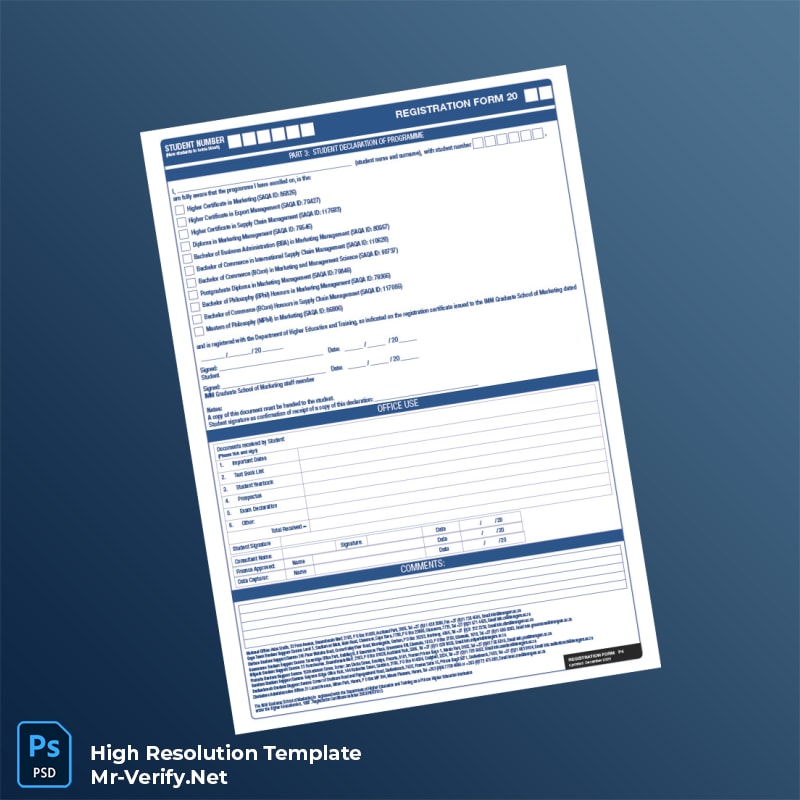 Editable South Africa IMM Registration Form Word and Pdf Template 4 page Editable South Africa IMM Registration Form Word and Pdf Template 4 page