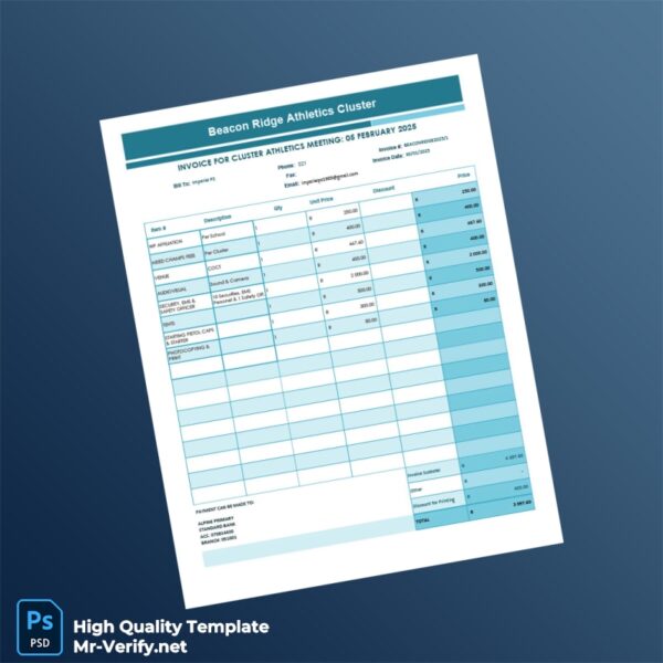 South Africa Imperial PS Invoice Template in Word and PDF formats South Africa Imperial PS Invoice Template in Word and PDF formats