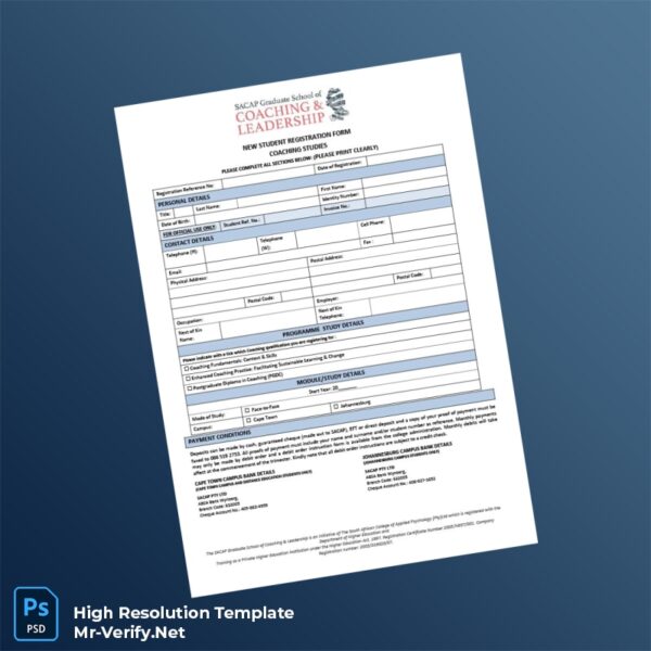 Editable South Africa SACAP Coaching Registration Form Word and Pdf Template 4 page Editable South Africa SACAP Coaching Registration Form Word and Pdf Template 4 page