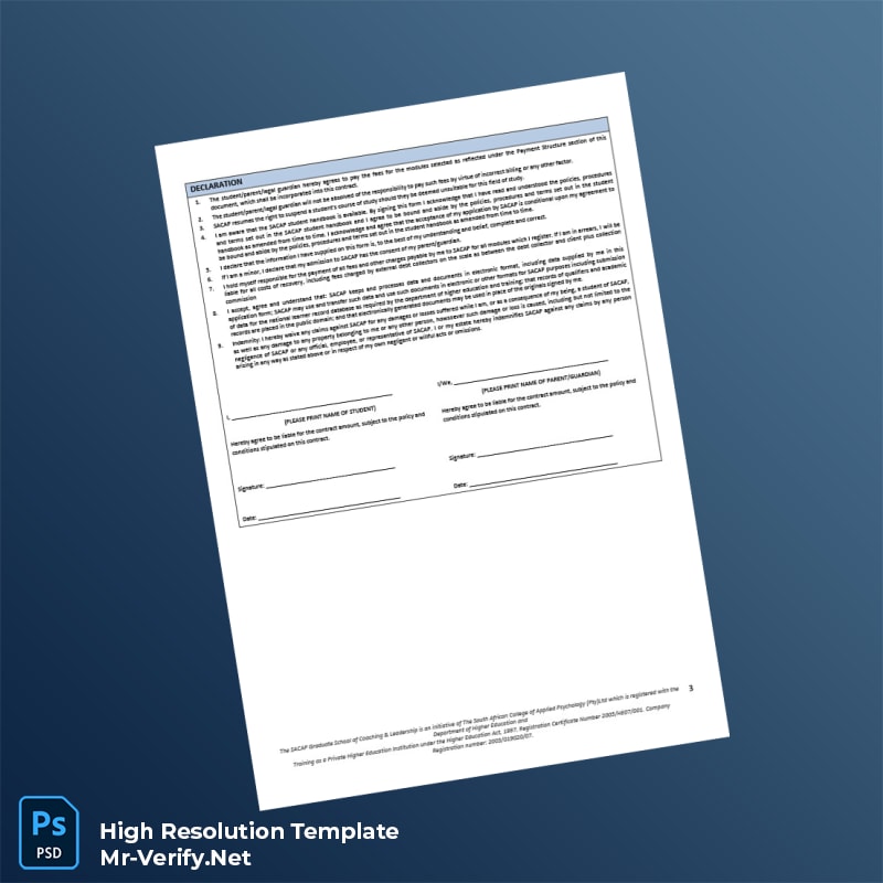 Editable South Africa SACAP Coaching Registration Form Word and Pdf Template 4 page Editable South Africa SACAP Coaching Registration Form Word and Pdf Template 4 page