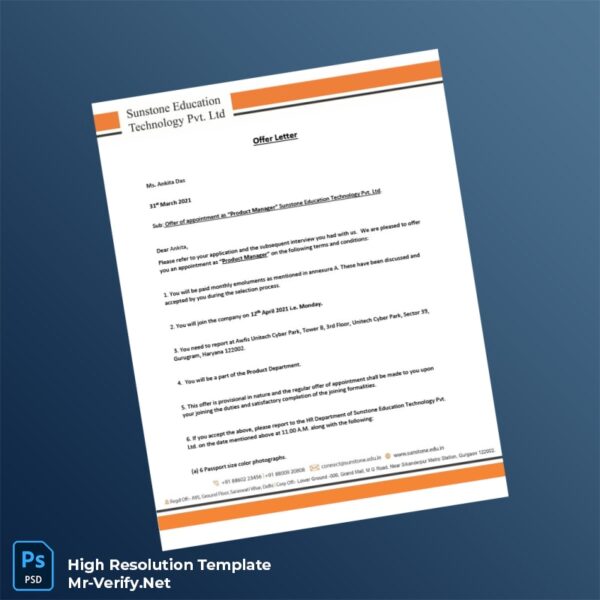 Editable Sunstone Education Technology Pvt Ltd Employment Verification Letter Word and Pdf Template 4 page Editable Sunstone Education Technology Pvt Ltd Employment Verification Letter Word and Pdf Template 4 page
