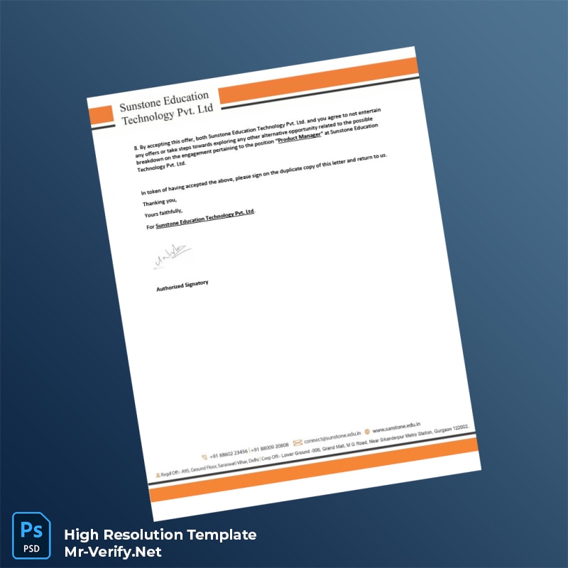 Editable Sunstone Education Technology Pvt Ltd Employment Verification Letter Word and Pdf Template 4 page Editable Sunstone Education Technology Pvt Ltd Employment Verification Letter Word and Pdf Template 4 page