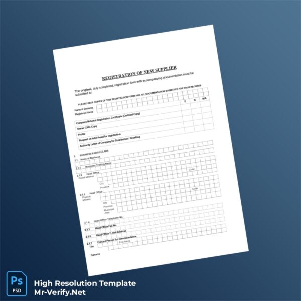 Editable Supplier Registration Certificate Word and Pdf Template 6 page