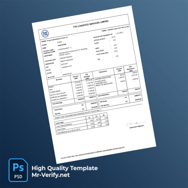 TVS Logistics Services Limited payslip word and pdf template mrverify 600x600 - Buy Verified Accounts