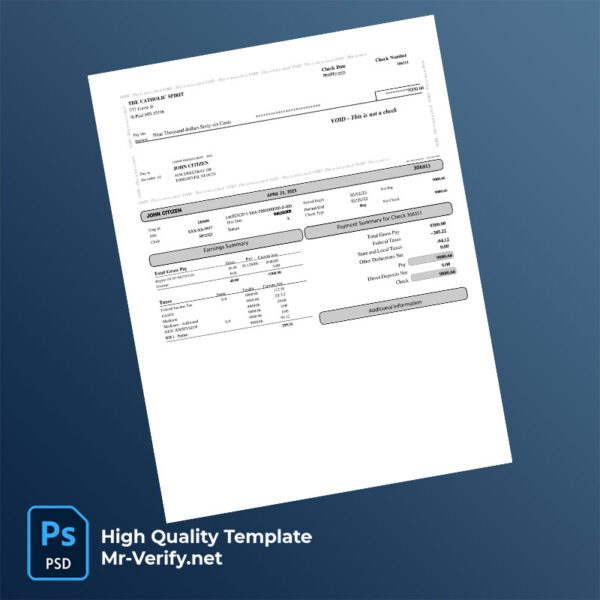 The Catholic Spirit pay stub word and pdf template The Catholic Spirit pay stub word and pdf template