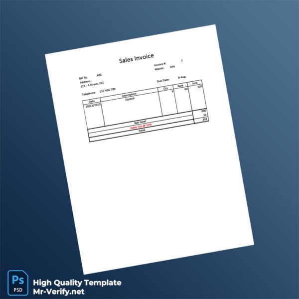 USA ABC Invoice Template in Word and PDF formats 4 page