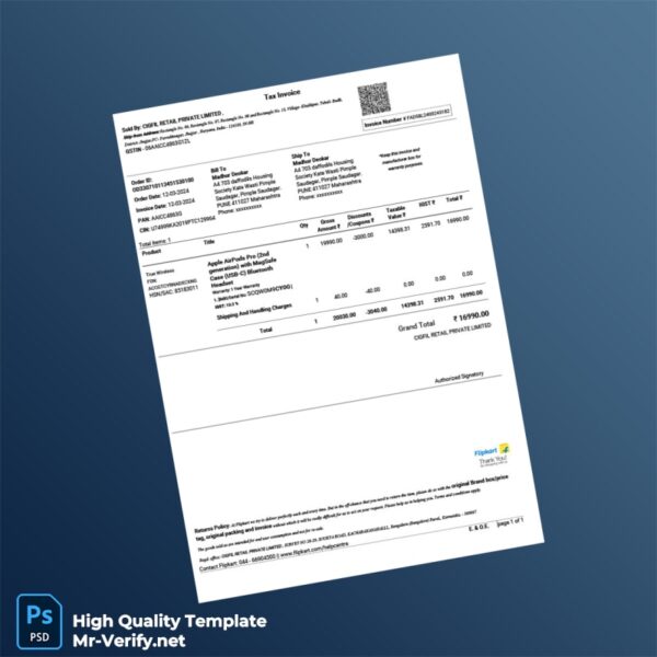 USA Apple Inc Invoice Template in Word and PDF formats USA Apple Inc Invoice Template in Word and PDF formats
