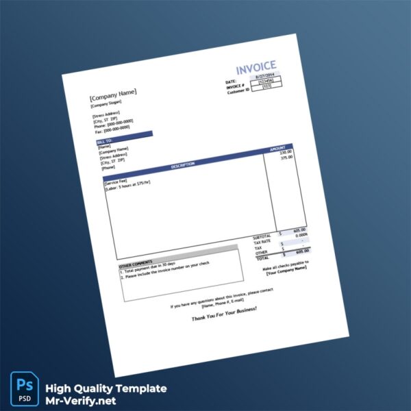 USA Editable Service Invoice Template in Word and PDF formats 5 page USA Editable Service Invoice Template in Word and PDF formats 5 page