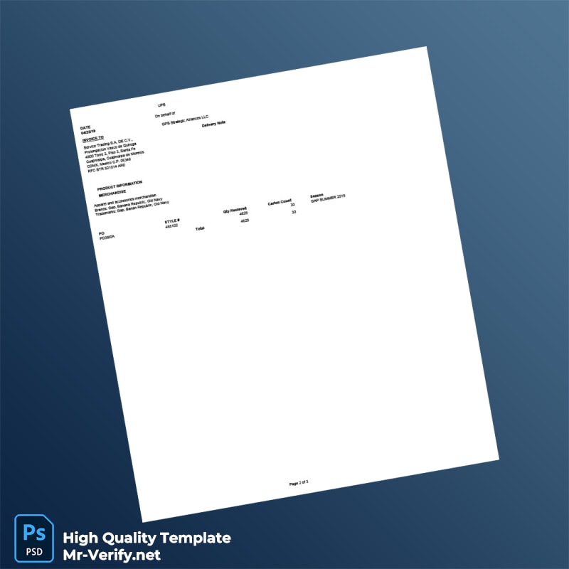 USA GPS Strategic Alliances LLC Commercial Invoice Template in Word and PDF formats 3 page USA GPS Strategic Alliances LLC Commercial Invoice Template in Word and PDF formats 3 page