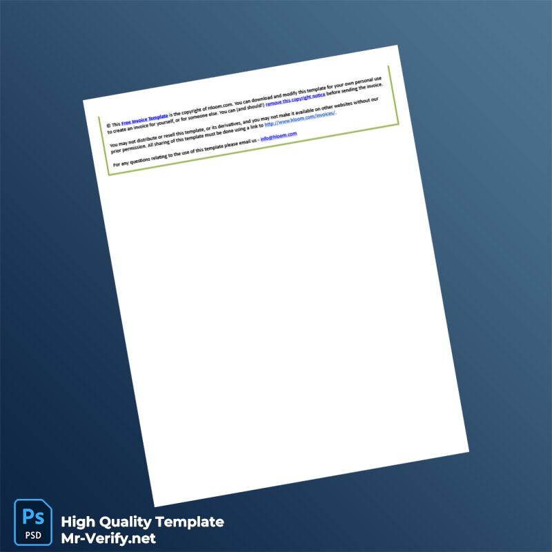 USA Hloom Invoice Template in Word and PDF formats 2 page USA Hloom Invoice Template in Word and PDF formats 2 page