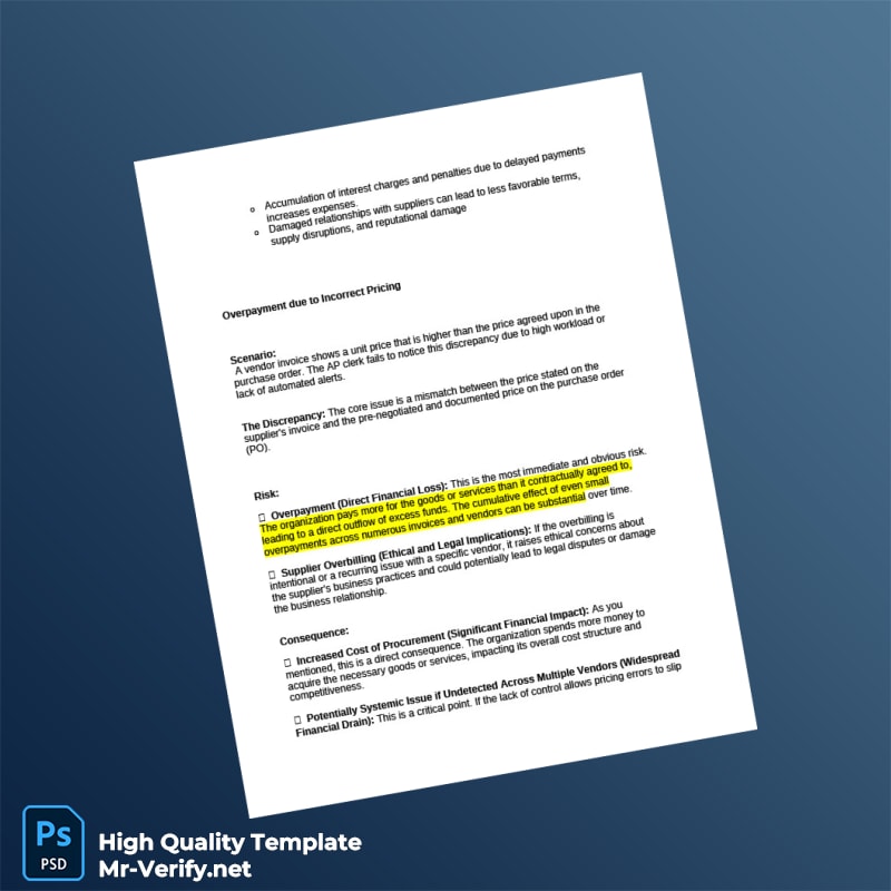 USA Invoice Processing Template in Word and PDF formats 4 page USA Invoice Processing Template in Word and PDF formats 4 page