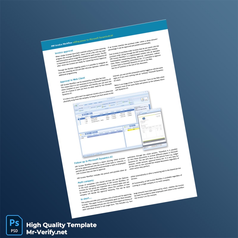 USA Microsoft Dynamics Invoice Template in Word and PDF formats 4 page USA Microsoft Dynamics Invoice Template in Word and PDF formats 4 page
