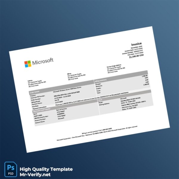 USA Microsoft Invoice Template in Word and PDF formats USA Microsoft Invoice Template in Word and PDF formats