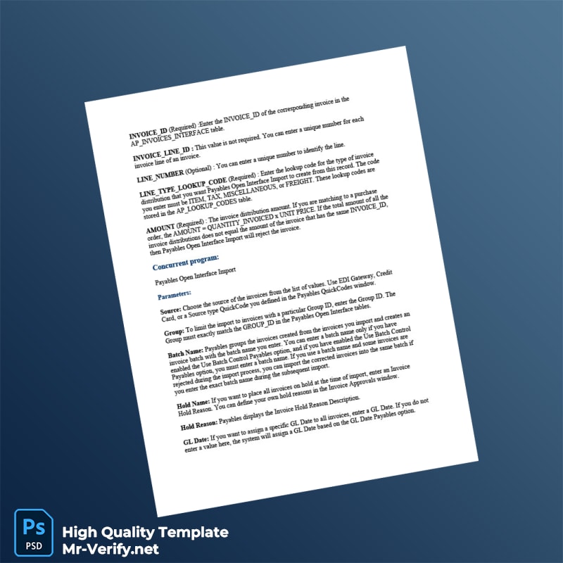 USA Oracle Database Invoice Template in Word and PDF formats 7 page USA Oracle Database Invoice Template in Word and PDF formats 7 page