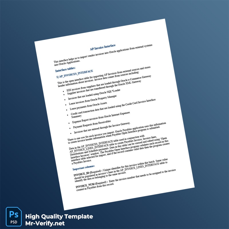 USA Oracle Database Invoice Template in Word and PDF formats 7 page USA Oracle Database Invoice Template in Word and PDF formats 7 page