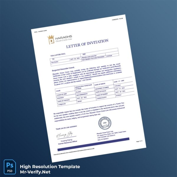 Editable USA Pharaoh s Ocean Cruise Line Invitation Letter Word and Pdf Template Editable USA Pharaoh s Ocean Cruise Line Invitation Letter Word and Pdf Template