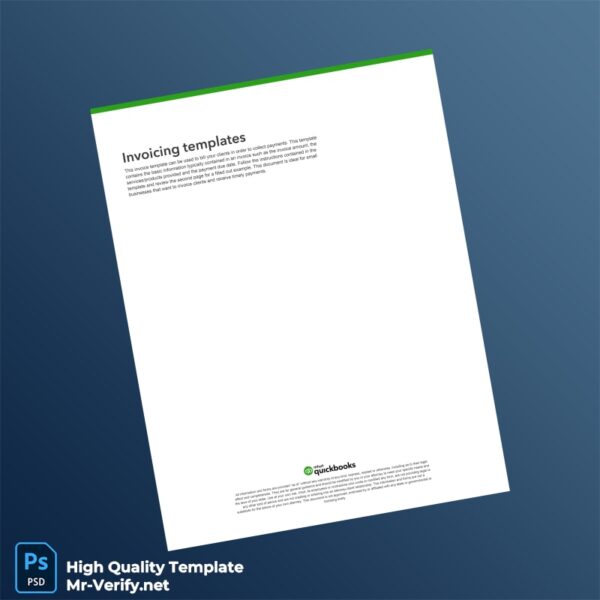USA QuickBooks Invoice Template in Word and PDF formats 2 page USA QuickBooks Invoice Template in Word and PDF formats 2 page