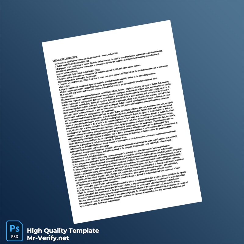 USA Redan Coupon Pvt Ltd Proforma Invoice Template in Word and PDF formats 2 page USA Redan Coupon Pvt Ltd Proforma Invoice Template in Word and PDF formats 2 page