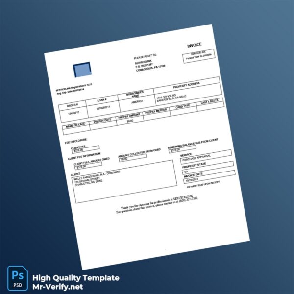 USA Servicelink Invoice Template in Word and PDF formats