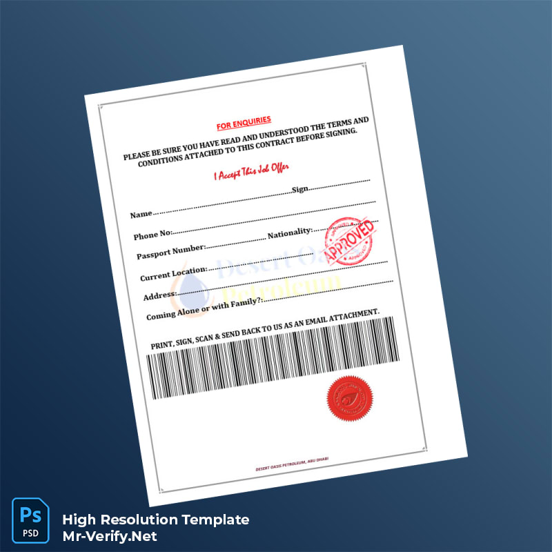 Editable United Arab Emirates Desert Oasis Petroleum Employment Verification Letter Word and Pdf Template 5 page Editable United Arab Emirates Desert Oasis Petroleum Employment Verification Letter Word and Pdf Template 5 page