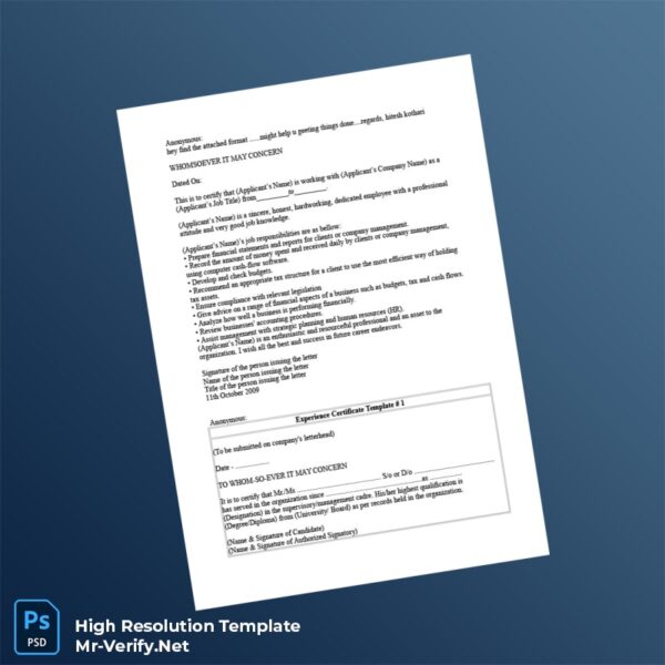 Editable United States Employment Certificate Word and Pdf Template 4 page Editable United States Employment Certificate Word and Pdf Template 4 page