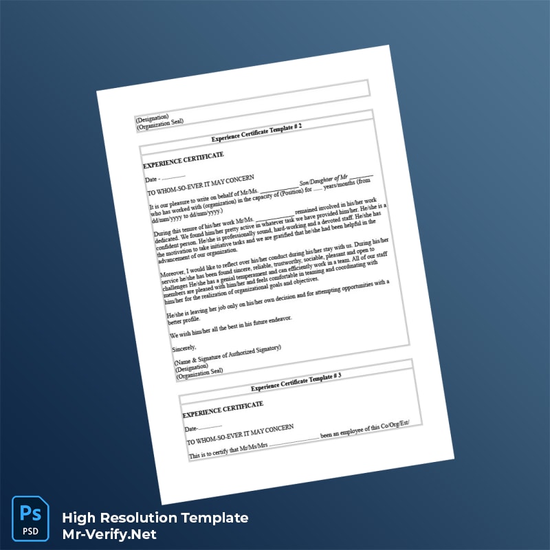 Editable United States Employment Certificate Word and Pdf Template 4 page Editable United States Employment Certificate Word and Pdf Template 4 page