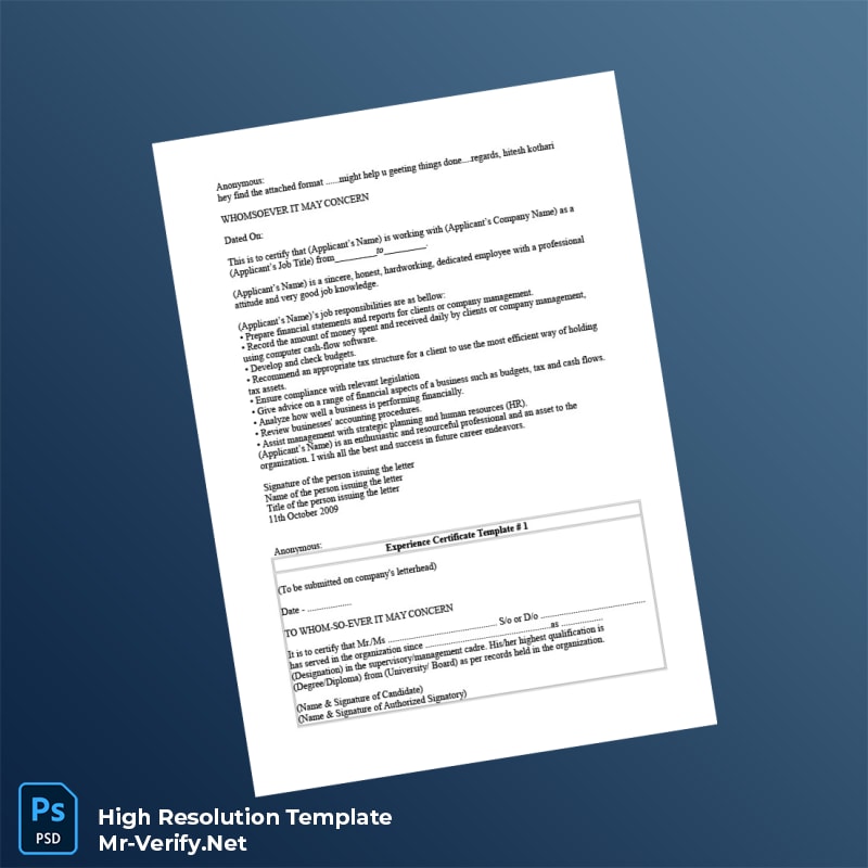 Editable United States Employment Certificate Word and Pdf Template 4 page Editable United States Employment Certificate Word and Pdf Template 4 page