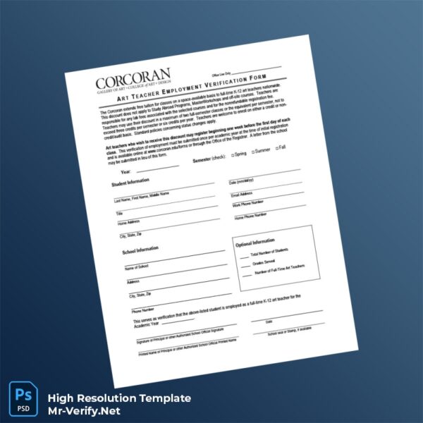 Editable United States The Corcoran Employment Verification Letter Word and Pdf Template Editable United States The Corcoran Employment Verification Letter Word and Pdf Template