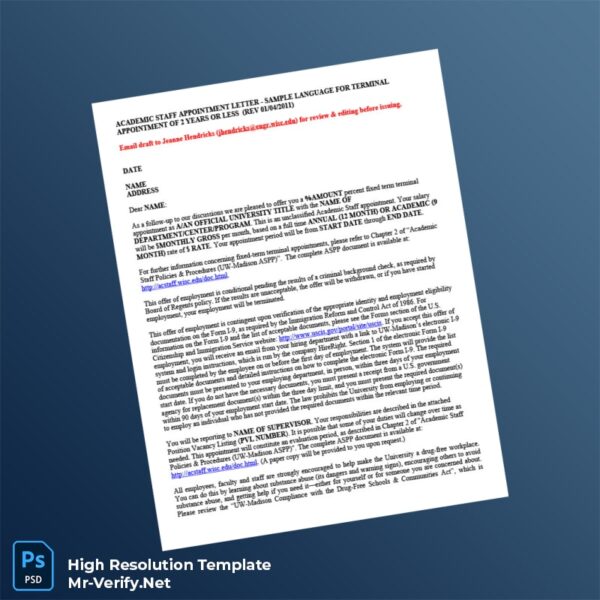 Editable United States University Employment Verification Letter Word and Pdf Template 2 page Editable United States University Employment Verification Letter Word and Pdf Template 2 page