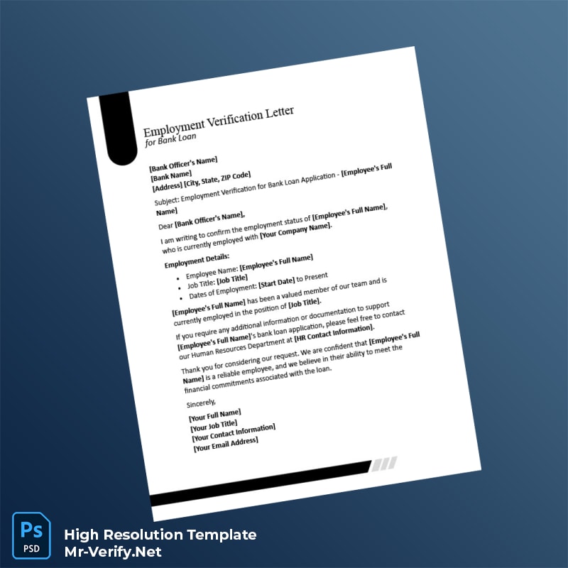 Editable United States Your Company Name Employment Verification Letter Word and Pdf Template Editable United States Your Company Name Employment Verification Letter Word and Pdf Template