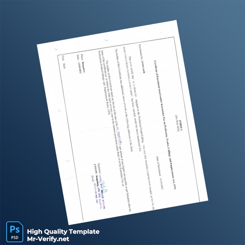 VAT Registration Certificate Template in Word and PDF formats 5 page VAT Registration Certificate Template in Word and PDF formats 5 page