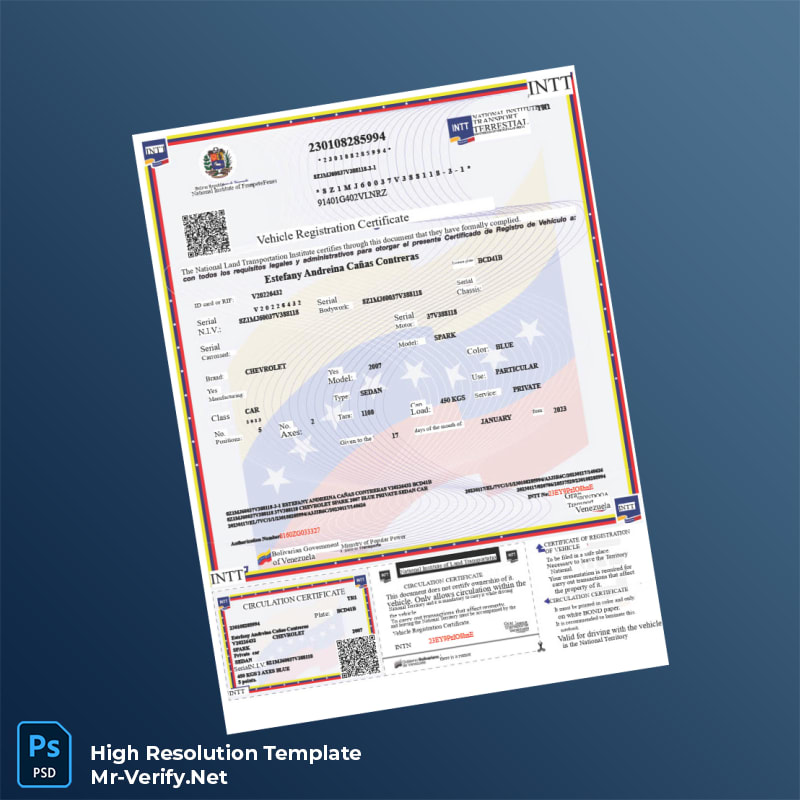 Editable Vehicle Registration Certificate Word and Pdf Template 2 page Editable Vehicle Registration Certificate Word and Pdf Template 2 page
