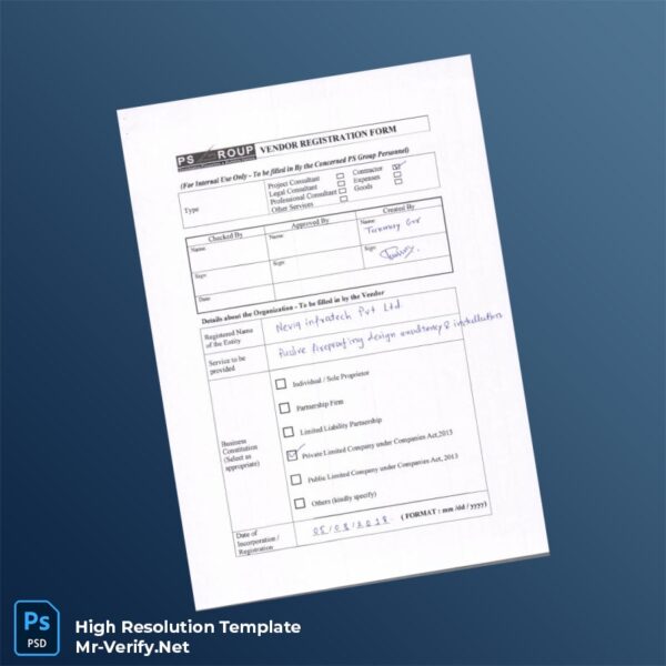 Editable Vendor Registration Form Word and Pdf Template 8 page Editable Vendor Registration Form Word and Pdf Template 8 page