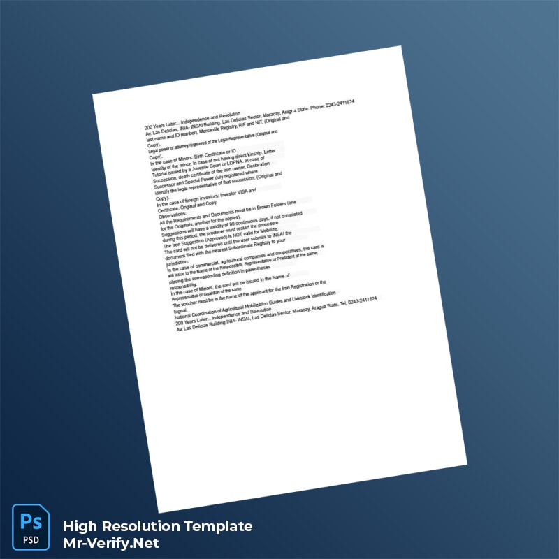 Editable Venezuela Real Estate Registrar Livestock Registration Document Word and Pdf Template 2 page Editable Venezuela Real Estate Registrar Livestock Registration Document Word and Pdf Template 2 page