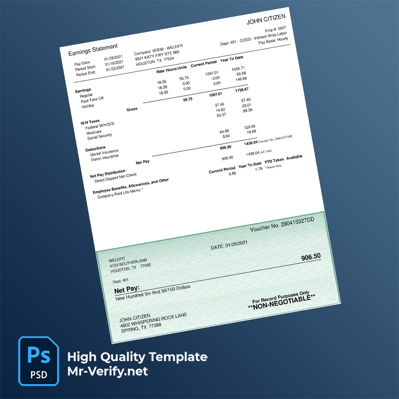 WELDFIT earning statement word and pdf template WELDFIT earning statement word and pdf template