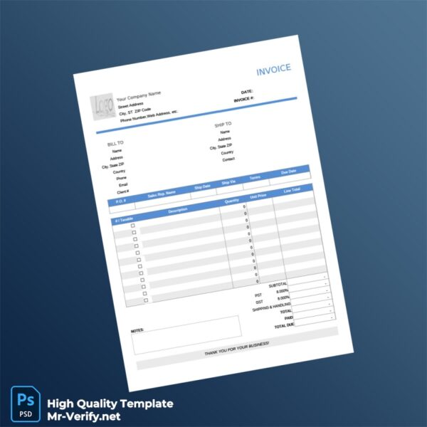 Your Company Name Invoice Template in Word and PDF formats Your Company Name Invoice Template in Word and PDF formats