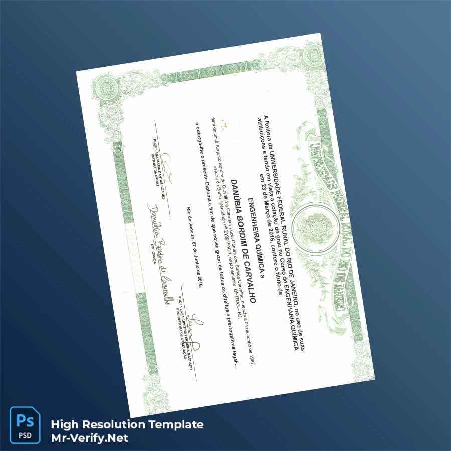 Brazil Federal Rural University of Rio de Janeiro Bachelor of Science in Chemical Engineering Template – Fully Editable High Resolution 2 Page Brazil Federal Rural University of Rio de Janeiro Bachelor of Science in Chemical Engineering Template – Fully Editable High Resolution 2 Page