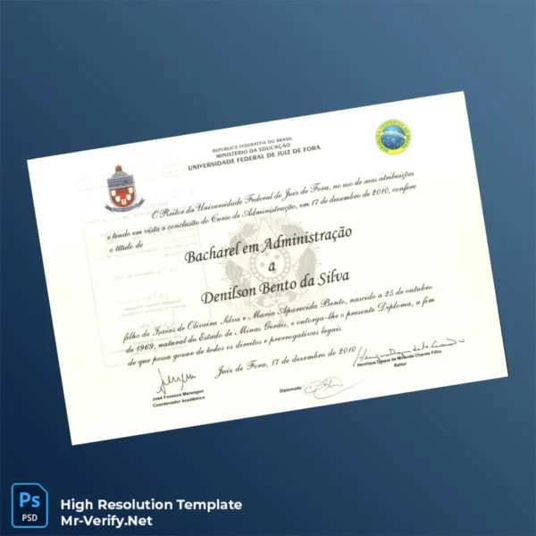 Brazil Federal University of Juiz de Fora Bachelor of Business Administration Template – Fully Editable High Resolution 2 Page Brazil Federal University of Juiz de Fora Bachelor of Business Administration Template – Fully Editable High Resolution 2 Page