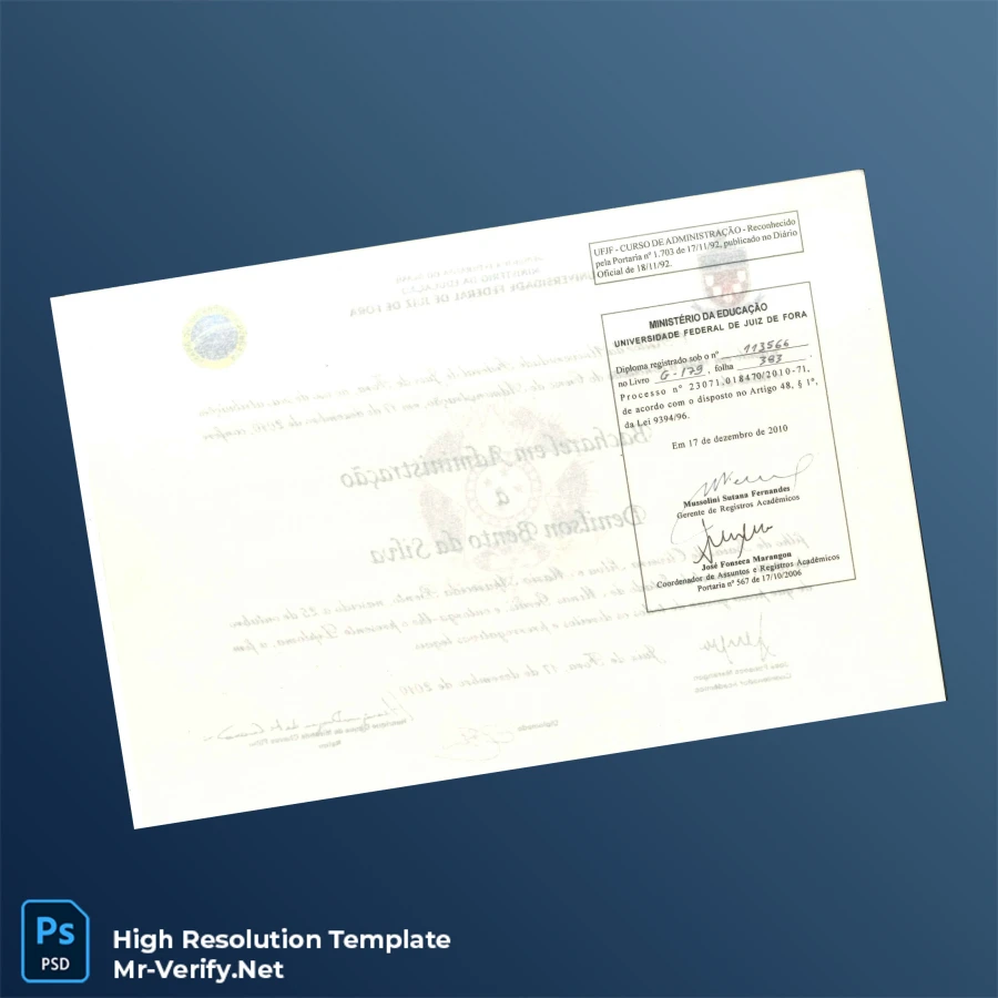 Brazil Federal University of Juiz de Fora Bachelor of Business Administration Template – Fully Editable High Resolution 2 Page Brazil Federal University of Juiz de Fora Bachelor of Business Administration Template – Fully Editable High Resolution 2 Page