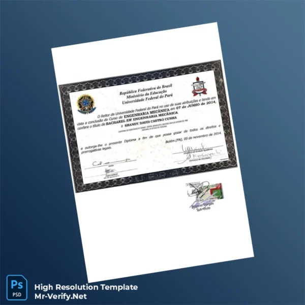 Brazil Federal University of Pará Bachelor of Science in Mechanical Engineering Template – Fully Editable High Resolution 2 Page Brazil Federal University of Pará Bachelor of Science in Mechanical Engineering Template – Fully Editable High Resolution 2 Page