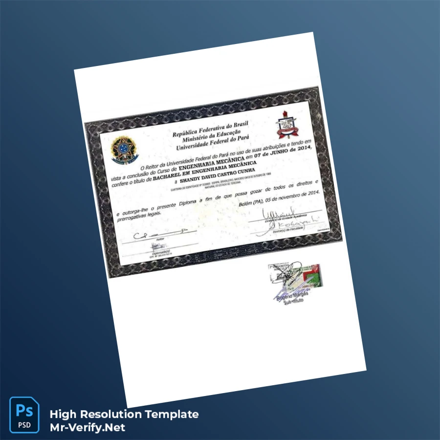 Brazil Federal University of Pará Bachelor of Science in Mechanical Engineering Template – Fully Editable High Resolution 2 Page Brazil Federal University of Pará Bachelor of Science in Mechanical Engineering Template – Fully Editable High Resolution 2 Page