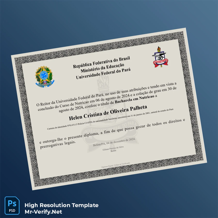 Brazil Federal University of Pará Bachelor of Science in Nutrition Template – Fully Editable & Print-Ready 2 Page Brazil Federal University of Pará Bachelor of Science in Nutrition Template – Fully Editable & Print-Ready 2 Page