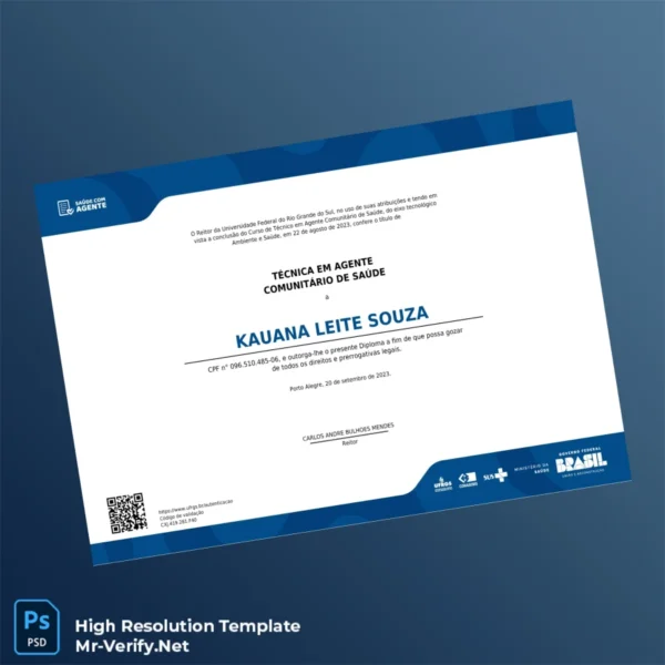 Brazil Federal University of Rio Grande do Sul Technical Diploma Template – Fully Editable High Resolution 2 Page Brazil Federal University of Rio Grande do Sul Technical Diploma Template – Fully Editable High Resolution 2 Page