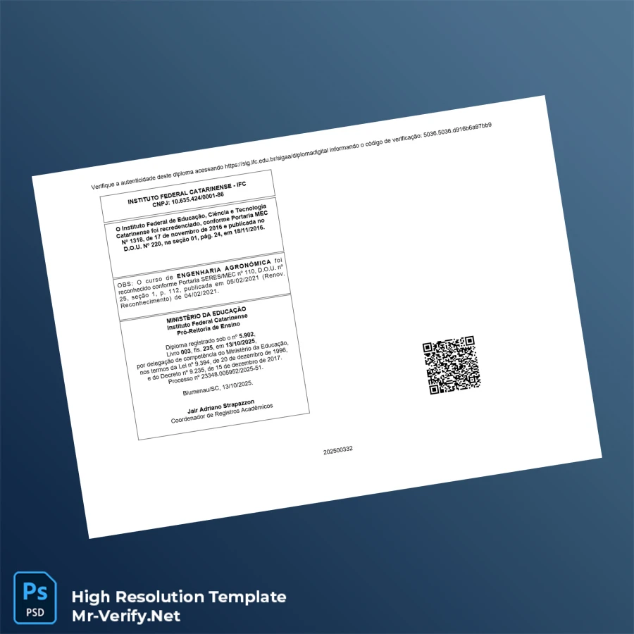 Brazil Instituto Federal Catarinense Bachelor of Science in Agronomy Template – Fully Editable High Resolution 2 Page Brazil Instituto Federal Catarinense Bachelor of Science in Agronomy Template – Fully Editable High Resolution 2 Page