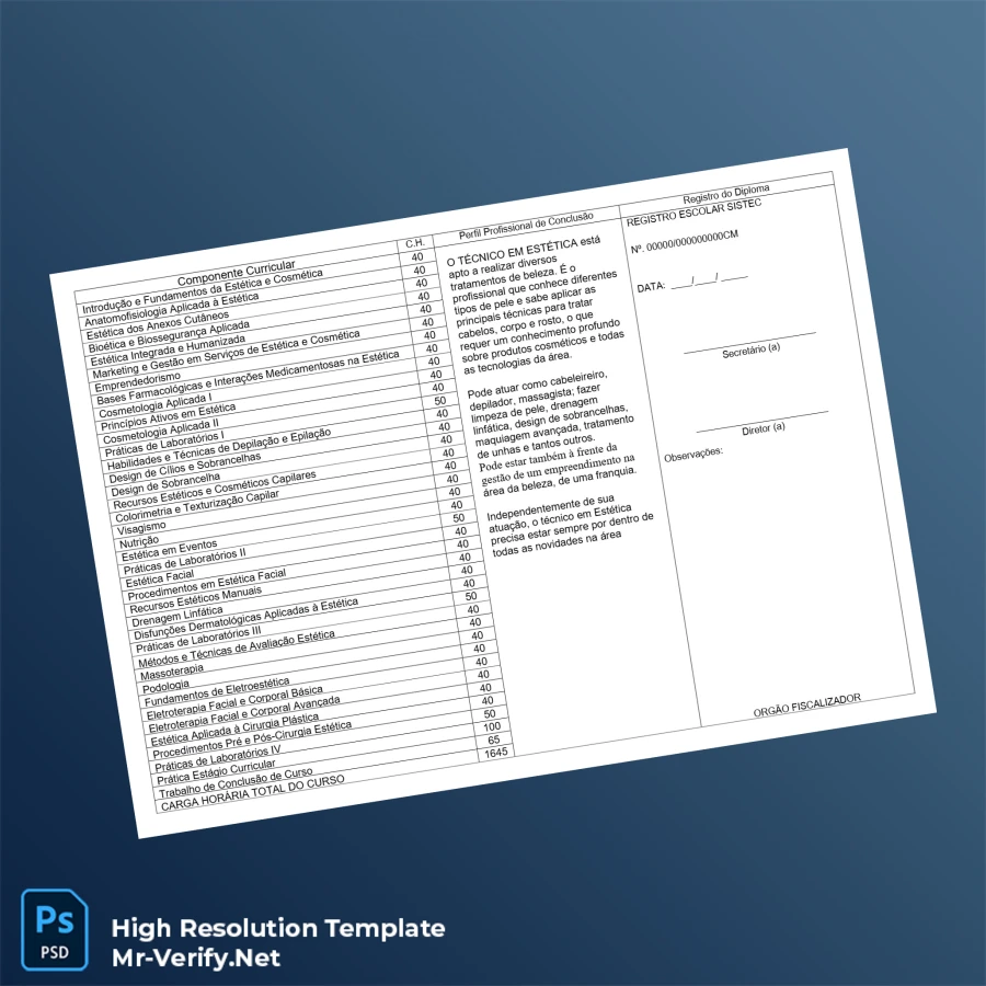 Brazil Instituto (Unnamed) Diploma in Aesthetics Template – Fully Editable & High Resolution 2 Page Brazil Instituto (Unnamed) Diploma in Aesthetics Template – Fully Editable & High Resolution 2 Page